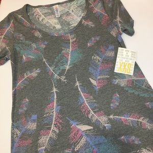 XXS LuLaRoe Feather Print Classic T
